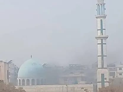 أثار دخان بعد أنفجار